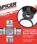 Greaseable U Joint Kit 1310 1X OSR Snap Ring Style For 1310 SPL22 Series with thrust washer and spacer material.