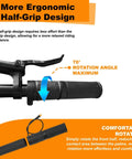 Half Twist Throttle For 22.2mm Handlebar Right Side Plug And Play Universal E Bike And Scooter Throttle Replacement With 3 Pin Waterproof Connector For 12V To 72V Systems, ergonomic design showing rotation angle.