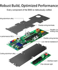 Slick Heavy Duty 100A LiFePO4 Battery Management System For 8S To 16S Packs 200A Peak Discharge 1A Active Cell Balancing components diagram