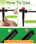 Instructions for using 20 Quick Connect Drip Irrigation Emitters For One Quarter Inch Tubing Easy Install 360 Degree Adjustable Sprays
