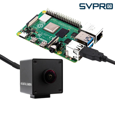 5MP USB Camera Module With Autofocus And 30FPS Wide 138 Degree Field Of View IMX335 Sensor Low Light Performance For Industrial Machine Vision UVC Plug And Play Compatibility With Windows MacOS Linux Android shown connected to a circuit board.