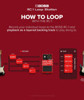 Diagram showing how to use the One Button Loop Station Pedal For Guitar Bass And Keys - Easy Looper for creating layered loops.