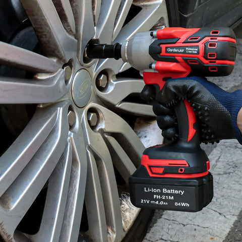 Cordless Half Inch Brushless Impact Wrench Kit With 450 Foot Pounds Torque, 3.0Ah Battery, Fast Charger, Four Drive Sockets, Built Tough For Cars, Home DIY Projects, And Heavy Duty Auto Repairs