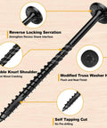 14 x 5 Wood Structural Lag Screws 108 Pieces Beefy Star Drive Decking Screws For Timber Log Landscaping Wood Rust Resistant Carbon Steel