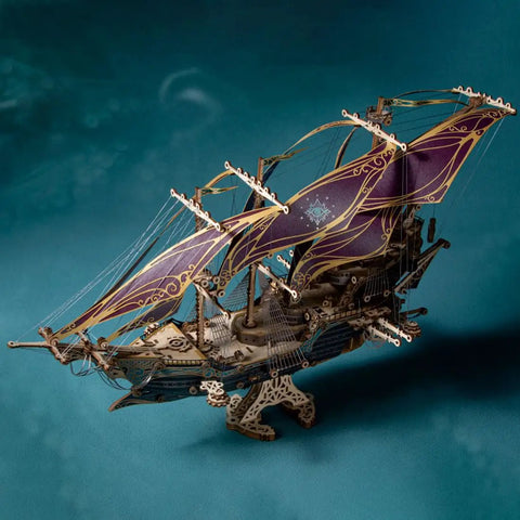 3D Pirate Ship Puzzle Kit For Adults Build It Yourself Brain Teaser Model Wood Craft Educational Desk Toy And Room Decor
