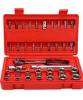 3/8 Inch Drive 36 Piece Socket Ratchet Wrench Set Packing Smooth Chrome Steel Extensions And Universal Joints For Every Home Garage Project