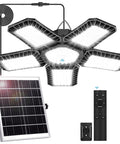 Solid Solar Motion Floodlight Featuring 267 Killer Leds And Tilt Head Glows Day Or Night Like A Charm Tough Wall Lamp For Sheds Garages And Open Porches Remote Control Included Right Now with solar panel and remote.
