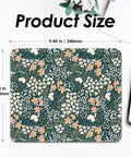 Cute Floral Mouse Pad With Stitched Edges, Non Slip Rubber Base, 9.25 By 7.75 Inch Desk Pad For Home Office, Washable, Vintage Garden Vibe.