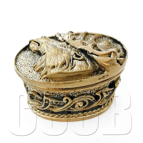 Close-up of Bronze Hand Cast Knife Guard Bolster And Pommel Set For Custom Knife Making Handles DIY Kit