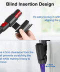 Two Pack Docking Station Wall Mount Storage Brackets showing blind insertion design for V7 to V15 vacuums with 4.5cm clearance.