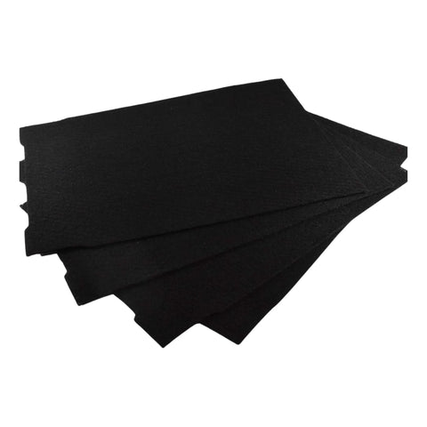 Power Up Your Air With This Replacement True HEPA Filter Set Plus Activated Carbon Pre Filter For Sears Kenmore Models 83375 83376 83200 83202 83230 83354 83355 295 Series Two Sets showing four black activated carbon pre-filters