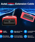 Close-up of OBD 2 Extension Cable 10ft 3M Ultra Long 16 Pin OBD II Male To Female Extension Cord displayed with features.