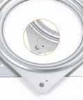 Heavy Duty 6 Inch Square Lazy Susan Bearing For Smooth Rotation Zinc Plated Rust Resistant Turntable Hardware Low Profile Design For Kitchen Cabinets Shelves And DIY Projects 500 Lb Capacity, close-up on zinc plated corner