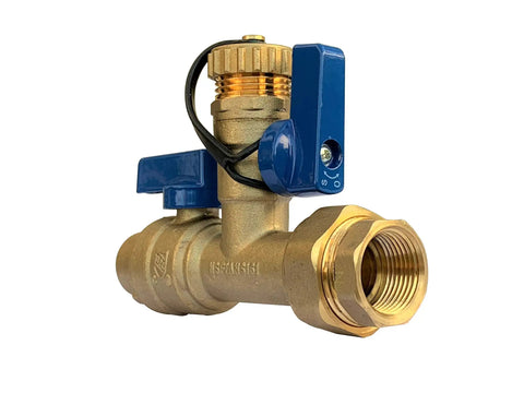 Three Quarter Inch IPS Isolator Tankless Water Heater Service Valve Kit With Brass Isolation Valves And Pressure Relief Valve