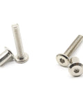 10 Pack M6 X 35 Millimeter Countersunk Hex Head Socket Cap Bolts Paired With Barrel Nuts Smooth Silver Nickel Plated furniture hardware