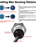 M18 Capacitive Proximity Sensor Non Shield Type LJC18A3 B Z BX Detector with labeled setup instructions