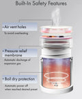 Diagram of Travel Kettle With Twist Lid 450ml Portable Mini Electric Kettle showcasing built-in safety features like air vent holes.