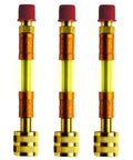 Direct Inject UV Dye Leak Sealer For Small Systems Up To 1 Ton, 3-Pack, DIY Friendly, yellow cylinders with red caps