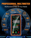 Handy Digital Multimeter With Auto Ranging And Smart Mode 6000 Count TRMS Rechargeable Voltmeter with LCD on circuit board.