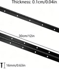 Heavy Duty Black Piano Hinges 12 Inch Continuous Cabinet Door Hardware With Screws For Boats And Storage Chests Surface Mount No Sweat Assembly Beast Mode Strength measuring 30cm in length with screw details.