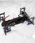 Setup Gauge for One Tenth Scale RC Cars With Suspension and Steering Adjustment Camber Toe and Slip Angle Tool shown on chassis