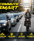 Heavy Duty 26 Inch Electric Bike With Badass 6000W Dual Motor And 80Ah Battery, 52 Mph Top Speed, commuting in city traffic.