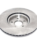 Professional Series Front Vented Brake Rotor With Non Directional Swirl Finish Drop In Ready For Easy Install Hub Centric Chamfer And High Metallurgical Castings For Consistent Strength And Performance showing top view with swirl pattern