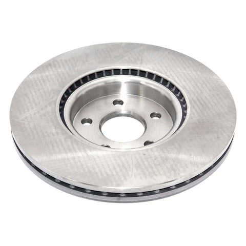 Professional Series Front Vented Brake Rotor With Non Directional Swirl Finish Drop In Ready For Easy Install Hub Centric Chamfer And High Metallurgical Castings For Consistent Strength And Performance showing top view with swirl pattern