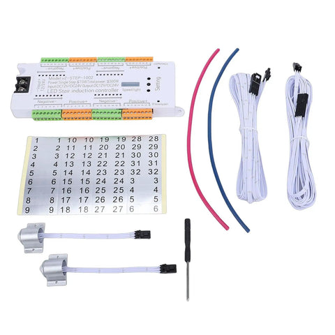 Motion Sensor LED Stair Light Controller With 32 Channel Sequential Activation And Adjustable Speed components kit