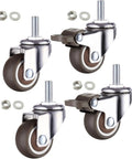 Smooth Rollin 1 Inch Stem Casters Set Of 4 Premium Mini Universal Wheels With M6x15mm Thread low profile swivel wheels with nuts.