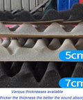 Heavy Duty Self Adhesive Acoustic Foam Panels For Home Studio And Man Cave Noise Reduction with 5cm and 7cm pyramid peaks.