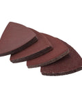 Get Your Projects Rock Solid With These 40PC 80mm Aluminum Triangle Sandpaper Discs That Fit Any 3-1/8in Oscillating Multi Tool For Heavy Duty Smoothing And Detail Work On Wood Or Plastic Surfaces With 60 To 240 Grit Options, showing stacked abrasive pads.