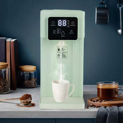 Instant Hot Water Dispenser With 1500W Heating 3L Large Tank Countertop Water Filter System Smart Touch Screen Child Lock Green