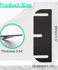 10 Pack Black Door Hinge Shims, 3.5 Inch Spacers, Trimable to Eliminate Gaps and Sticking Doors, 0.04 Inch Thick, product size shown