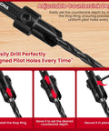 Hella Tough Fifteen Piece Hss Countersink Drill Bit Set For Wood featuring adjustable stop ring for precise pilot hole depth.