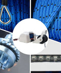 Heavy Duty Electric Boat Anchor Winch Kit With Stainless Steel Build And 31m Rope For Saltwater Use close-up of rope, winch motor, and stainless components