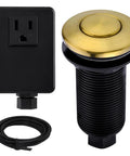 Garbage Disposal Air Switch Kit With Long Button In Champagne Bronze Brass Cover for easy kitchen upgrades, no fuss install