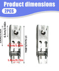 Fridge Door Hinge Set 2 Pcs Metal With Housing Replacement dimensions displayed, metal material shown with measurements