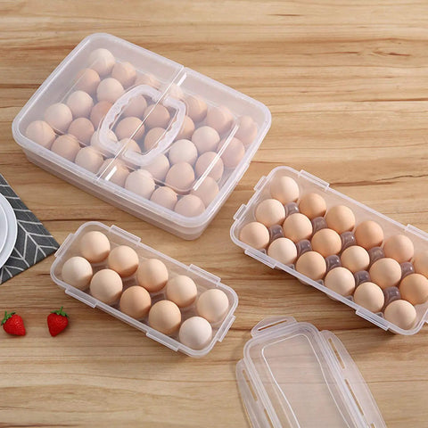 Two Pack Covered Egg Holders For Fridge Clear Plastic Deviled Egg Tray Carrier With Lids Holds 36 Eggs Sturdy Organizer
