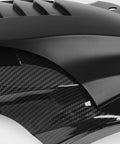 Top Shelf Carbon Fiber Rear Fender Blocks Flying Road Grit Dead In Its Tracks Heavy Duty Splash Guard detail view of textured carbon fiber material.