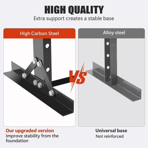 High carbon steel base compared to alloy steel for 20 Ton Hydraulic Shop Press H Frame Garage Floor Mount With Adjustable Stamping Plate.