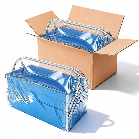 Metal Cantilever Tool Box With Fold Out Trays 3 Tier 5 Tray Stainless Steel Chest Stackable Portable Organizer For Home Garage Shop Factory Or Warehouse Use Built To Last Durable Rust Resistant Steel in box