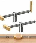 Two Pack Adjustable Bench Dog Clamps For Three Quarter Inch Dog Holes Heavy Duty Workbench Stops With Brass Handles Non Marring Brass Pads Ideal For Woodworking Jig Making Surface And Bar Clamping, two clamps