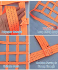 Beefy Heavy Duty Cargo Lifting Net For Ports And Construction Sites, close-up of polyester bungee style netting and stitching