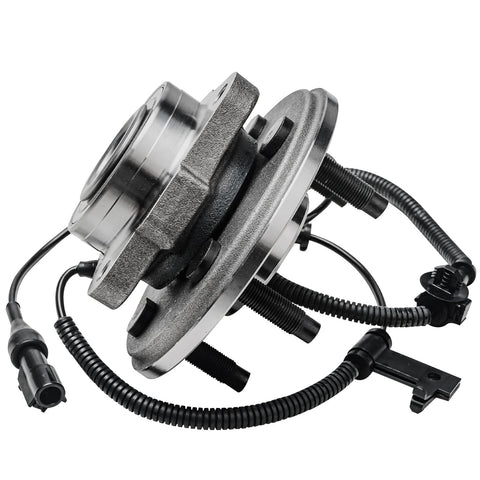 Front Wheel Bearing Hub Assembly 5 Lug For Ford Explorer 2006 2010 Explorer Sport Trac 2007 2010 Mercury Mountaineer 2006 2010 Front Left Or Right Replacement Bearing Hub Kit Built To Last OE Style showing flange and ABS sensor, side view