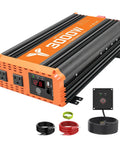 Heavy Duty 3000 W Dc To Ac Power Inverter With 6000 W Peak Surge And Built In Usb Port For RV Truck and Solar Setups power inverter with display and cables.