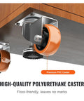 Buttery Smooth Rolling Leveling Casters 3 Inch Diameter 4 Pack 360 Degree Swivel Wheels with adjustable feet under furniture.