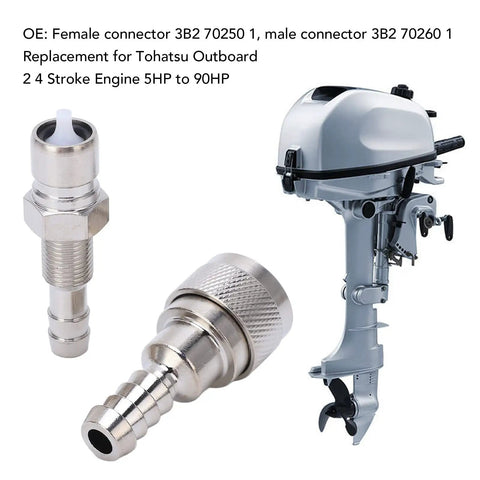 Five Sixteenth Inch Fuel Connector For Outboard Motors Interchangeable Fuel Line Connector 3B2-70250-1 And 3B2-70260-1 For Two And Four Stroke Engines Wide Compatibility Across A Broad Range Of Horsepower Durable