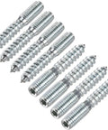 32 Pieces M6 Carbon Steel Hanger Bolts Double Ended Self Tapping Screws For Furniture Zinc Plated 70mm Long Heavy Duty Hardware