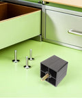 Set Of 6 Metal Furniture Legs With M8 Threaded Leveling Feet Dark Contemporary Square And Tapered Design Sturdy Wobble Free And Wear Resistant Upgrades Sofas Chairs Dressers Cabinets Keeps Your Home Looking Sharp., dark square metal furniture leg with M8 threaded leveling foot